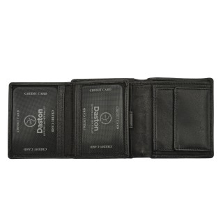 Daston 032 Ανδρικό Δερμάτινο Πορτοφόλι Μαύρο