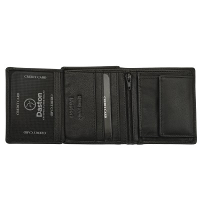 Daston 035 Ανδρικό Δερμάτινο Πορτοφόλι Μαύρο
