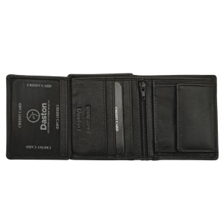 Daston 035 Ανδρικό Δερμάτινο Πορτοφόλι Μαύρο