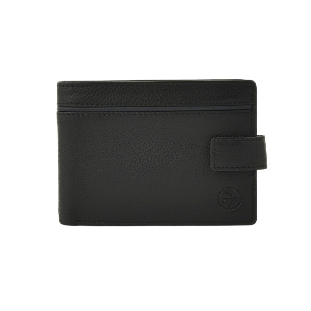 Daston 103 Ανδρικό Δερμάτινο Πορτοφόλι Μαύρο/Μπλε