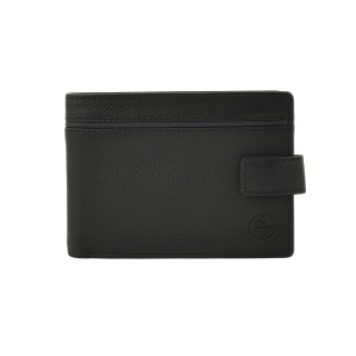 Daston 103 Ανδρικό Δερμάτινο Πορτοφόλι Μαύρο/Μπλε