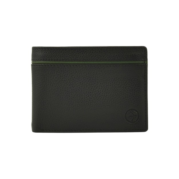 Daston 104 Ανδρικό Δερμάτινο Πορτοφόλι Μαύρο/Χακί