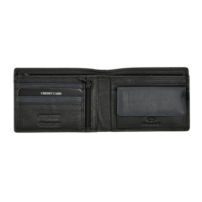 Daston 104 Ανδρικό Δερμάτινο Πορτοφόλι Μαύρο/Μπλε