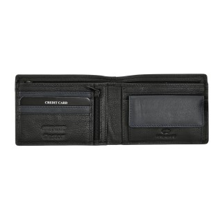 Daston 104 Ανδρικό Δερμάτινο Πορτοφόλι Μαύρο/Μπλε