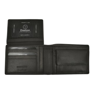 Daston 105 Ανδρικό Δερμάτινο Πορτοφόλι Μαύρο