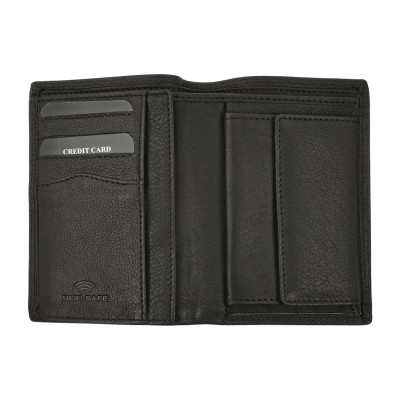 Daston 107 Ανδρικό Δερμάτινο Πορτοφόλι Μαύρο