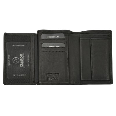 Daston 107 Ανδρικό Δερμάτινο Πορτοφόλι Μαύρο