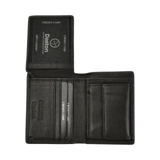 Daston 108 Ανδρικό Δερμάτινο Πορτοφόλι Μαύρο