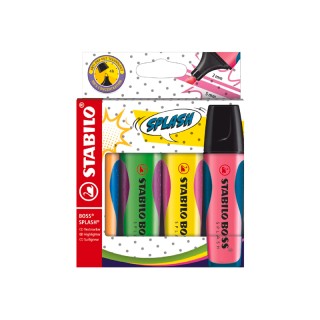Stabilo Boss Splash Σετ Μαρκαδόροι Υπογράμμισης 4 χρώματα 2mm-5mm