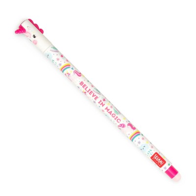 Legami Milano Unicorn Στυλό Gel 0.7mm Λευκό με Ροζ Μελάνι Erasable EP0013