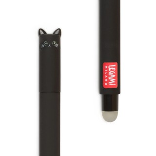 Legami Milano Black Cat Στυλό Gel 0.7mm Μαύρο με Μαύρο Μελάνι Erasable EP0005