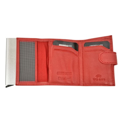 Daston 040 Ανδρικό Δερμάτινο Πορτοφόλι Κόκκινο