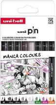 Uni-Ball Μαρκαδόροι Ζωγραφικής Σετ 8 χρώματα PIN-200 8P MANGA PF SET