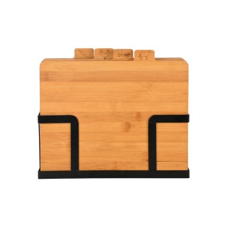 ESTIA ΣΕΤ ΕΠΙΦΑΝΕΙΕΣ ΚΟΠΗΣ BAMBOO ESSENTIALS 5 ΤΕΜ ΜΕ ΜΑΥΡΗ ΜΕΤΑΛΛΙΚΗ ΒΑΣΗ