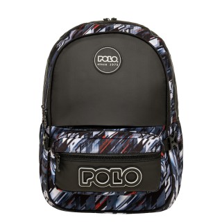 Polo Zippy Σχολική Τσάντα Πλάτης Δημοτικού Μαύρη 9-01-080-8444