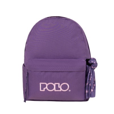 Polo Original Scarf Σακίδιο Σχολική Τσάντα Πλάτης Γυμνασίου - Λυκείου Μωβ/Ροζ 9-01-135-4945