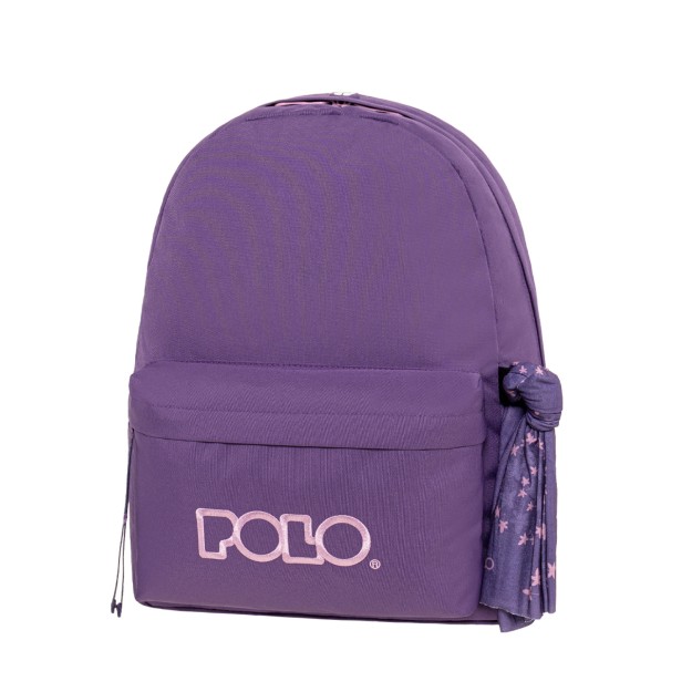 Polo Original Scarf Σακίδιο Σχολική Τσάντα Πλάτης Γυμνασίου - Λυκείου Μωβ/Ροζ 9-01-135-4945