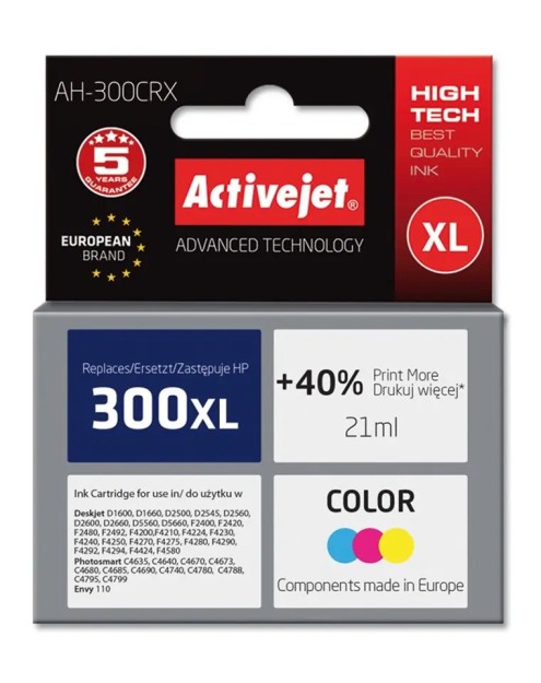 Activejet AH-300CRX Ink Cartridge Ανταλλακτικό Μελάνι για Εκτυπωτή Cyan-Magenta-Yellow