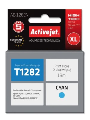 Activejet AE-1282N Ink Cartridge Ανταλλακτικό Μελάνι για Εκτυπωτή Cyan