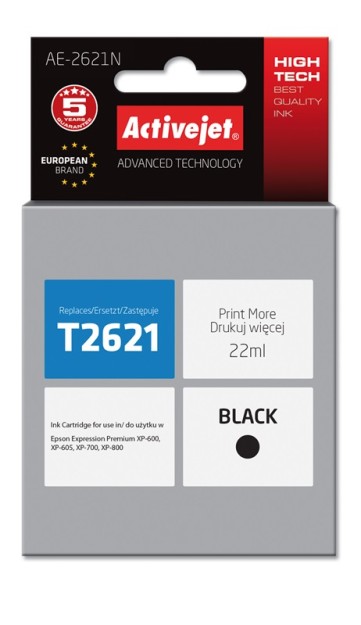 Activejet AE-2621N Ink Cartridge Ανταλλακτικό Μελάνι για Εκτυπωτή Black