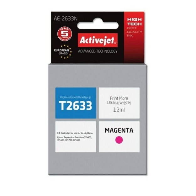 Activejet AE-2633N Ink Cartridge Ανταλλακτικό Μελάνι για Εκτυπωτή Magenta