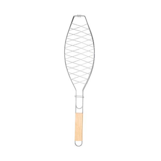 ΣΧΑΡΑ ΨΗΣΙΜΑΤΟΣ ΨΑΡΙΟΥ BARBEQUE ΜΕΤΑΛΛΙΚΗ 33x14cm ΜΕ ΞΥΛΙΝΗ ΛΑΒΗ