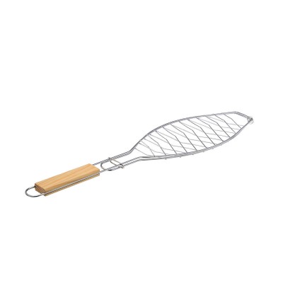 ΣΧΑΡΑ ΨΗΣΙΜΑΤΟΣ ΨΑΡΙΟΥ BARBEQUE ΜΕΤΑΛΛΙΚΗ 33x14cm ΜΕ ΞΥΛΙΝΗ ΛΑΒΗ