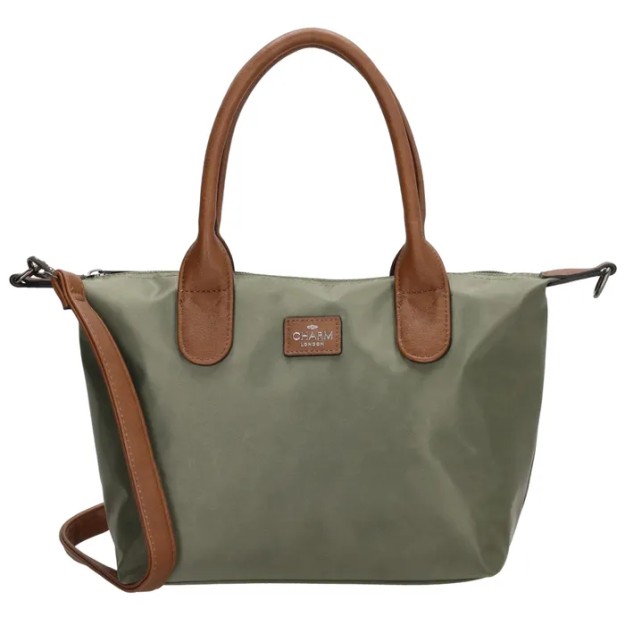 Charm London Buckingham Handbag Γυναικεία Τσάντα Μικρή Ώμου/Χειρός Χακί 20777