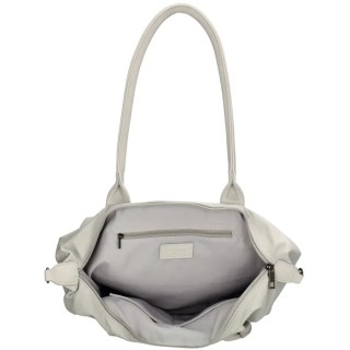 Charm London Buckingham Mono Shopper Γυναικεία Τσάντα Ώμου Γκρι Ανοιχτό W00840