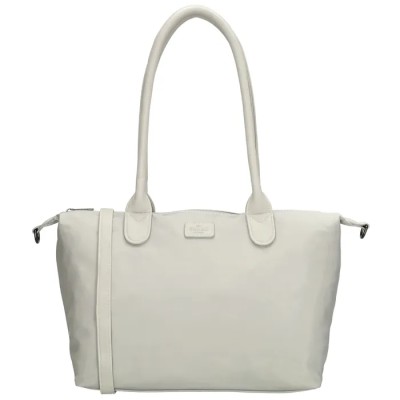 Charm London Buckingham Mono Shopper Γυναικεία Τσάντα Ώμου Γκρι Ανοιχτό W00840