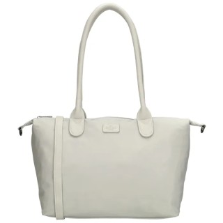 Charm London Buckingham Mono Shopper Γυναικεία Τσάντα Ώμου Γκρι Ανοιχτό W00840