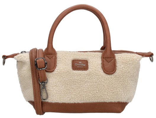 Charm London Buckingham Teddy Crossbody Tas Γυναικεία Τσάντα Ώμου/Χειρός Μικρή Μπεζ W01267