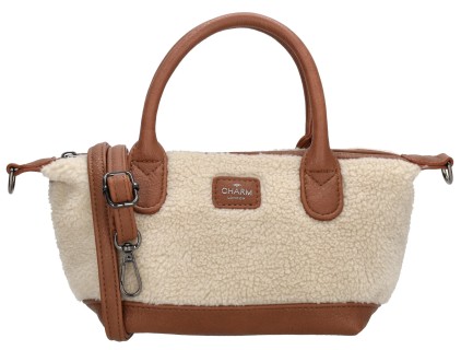 Charm London Buckingham Teddy Crossbody Tas Γυναικεία Τσάντα Ώμου/Χειρός Μικρή Μπεζ W01267