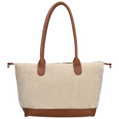 Charm London Buckingham Teddy Shoulder Bag Γυναικεία Τσάντα Ώμου Μπεζ W01269