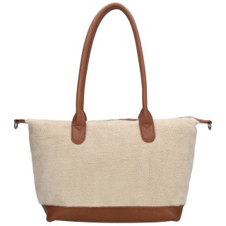 Charm London Buckingham Teddy Shoulder Bag Γυναικεία Τσάντα Ώμου Μπεζ W01269