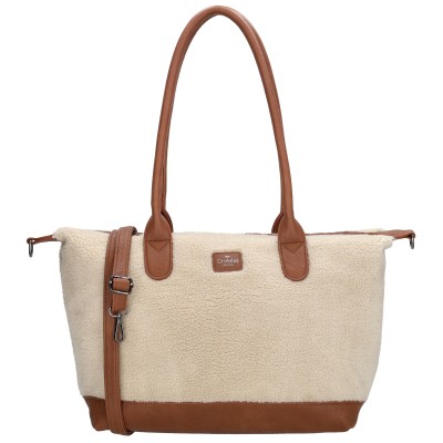 Charm London Buckingham Teddy Shoulder Bag Γυναικεία Τσάντα Ώμου Μπεζ W01269