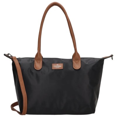 Charm London Buckingham Shopper Γυναικεία Τσάντα Ώμου/Χειρός Μαύρη 20776