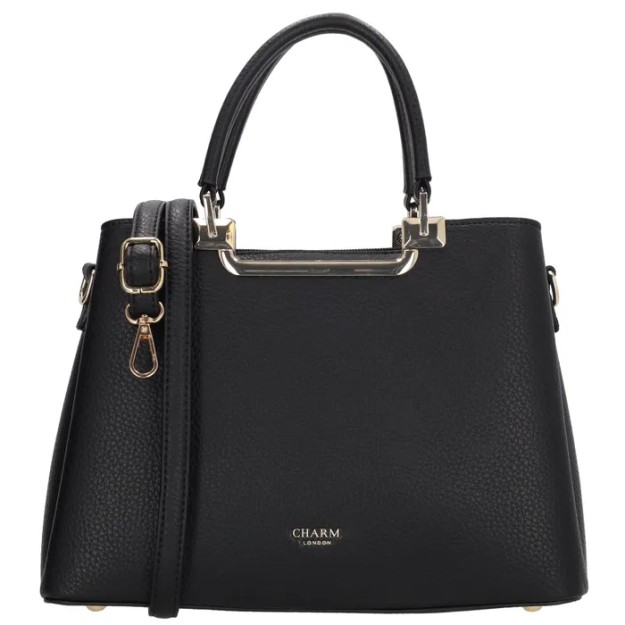 Charm London Lucca Handbag Γυναικεία Τσάντα Ώμου/Χειρός Μαύρη 24169