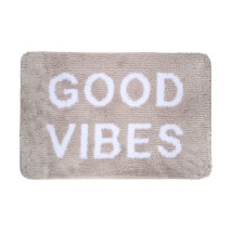 ESTIA ΤΑΠΕΤΟ ΜΠΑΝΙΟΥ GOOD VIBES 40x60cm 100% ΜΙΚΡΟΪΝΕΣ TAUPE
