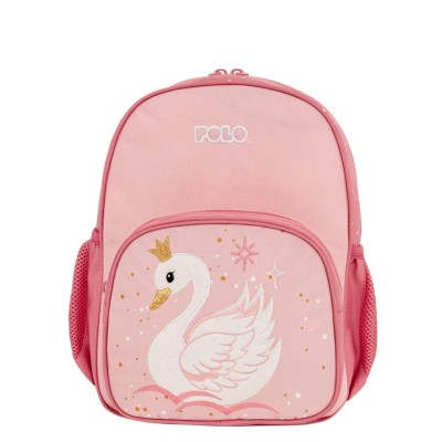 Polo Junior Fizz Σχολική Τσάντα Πλάτης Νηπιαγωγείου Ροζ Κύκνος 9-11-001-8449