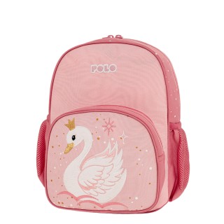 Polo Junior Fizz Σχολική Τσάντα Πλάτης Νηπιαγωγείου Ροζ Κύκνος 9-11-001-8449