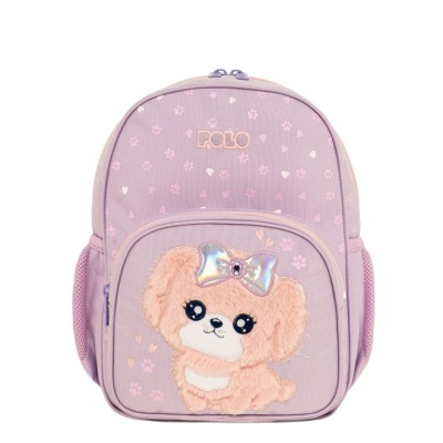 Polo Junior Fizz Σχολική Τσάντα Πλάτης Νηπιαγωγείου Λιλά Σκυλάκι 9-11-001-8450