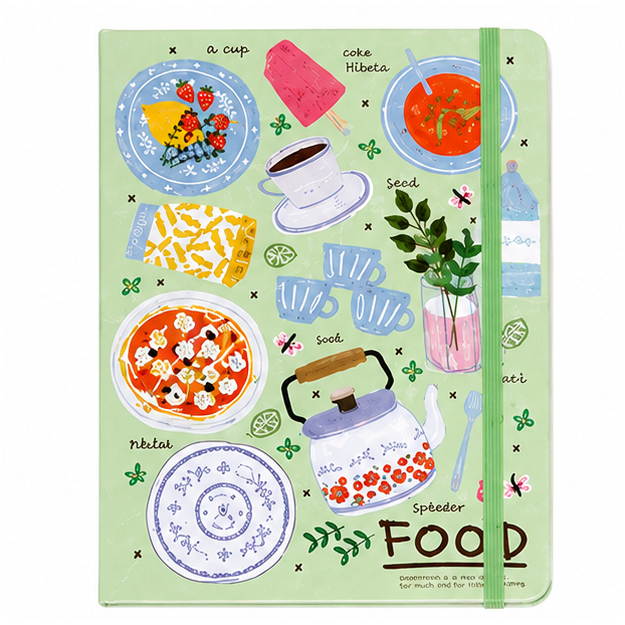 Σημειωματάριο Food & Fruits Πράσινο 17835