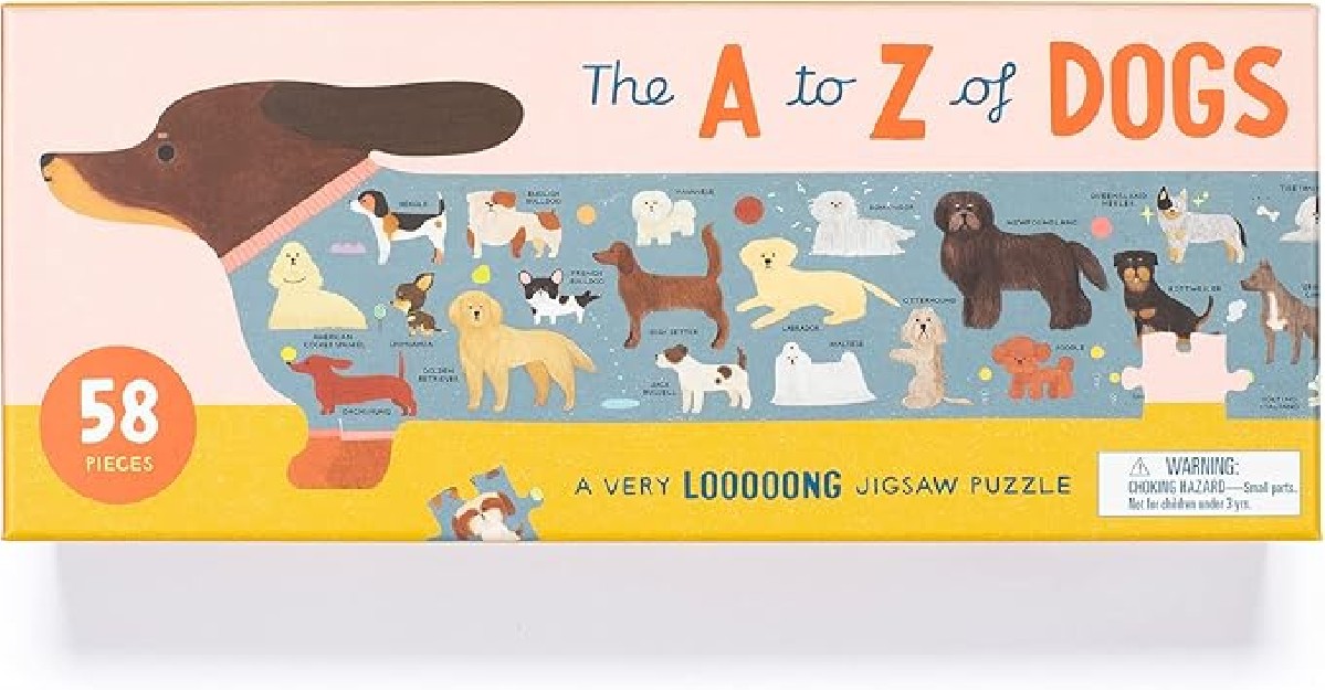 THE A TO Z OF DOGS: A VERY LOOOOONG JIGSAW 58 PIECE PUZZLE