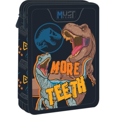 Διακάκης Must Σχολική Κασετίνα Διπλή Γεμάτη Jurassic World Μπλε 000572012