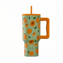 ESTIA ΘΕΡΜΟΣ STRAW TUMBLER XL SAVE THE AEGEAN 900ml PEACH GARDEN