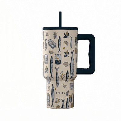 ESTIA ΘΕΡΜΟΣ STRAW TUMBLER XL SAVE THE AEGEAN 900ml SALT LIFE