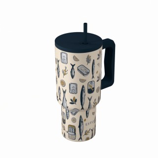 ESTIA ΘΕΡΜΟΣ STRAW TUMBLER XL SAVE THE AEGEAN 900ml SALT LIFE