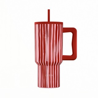 ESTIA ΘΕΡΜΟΣ STRAW TUMBLER XL SAVE THE AEGEAN 900ml VIVA STRIPE