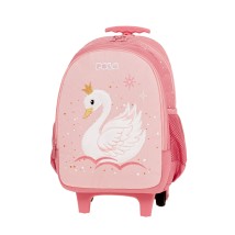 Polo Trolley Junior Fizz Σχολική Τσάντα Νηπιαγωγείου Πλάτης/Τρόλεϊ Ροζ Κύκνος 9-65-001-8449